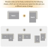 Modular Combination Living Room Sofa Set, Modern Minimalist Sofa, Living Room Upholstered Sofa Bed, Bedroom, 2 Pieces Computer Free Combination, L - Shaped - Furniture Home Direct