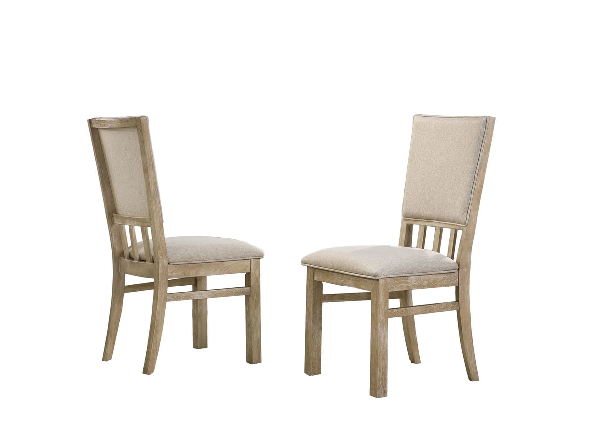 Brutus - Wide Contemporary Fabric Dining Chair (Set of 2) - Reclaimed Wheat - Furniture Home Direct