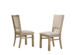 Brutus - Wide Contemporary Fabric Dining Chair (Set of 2) - Reclaimed Wheat - Furniture Home Direct
