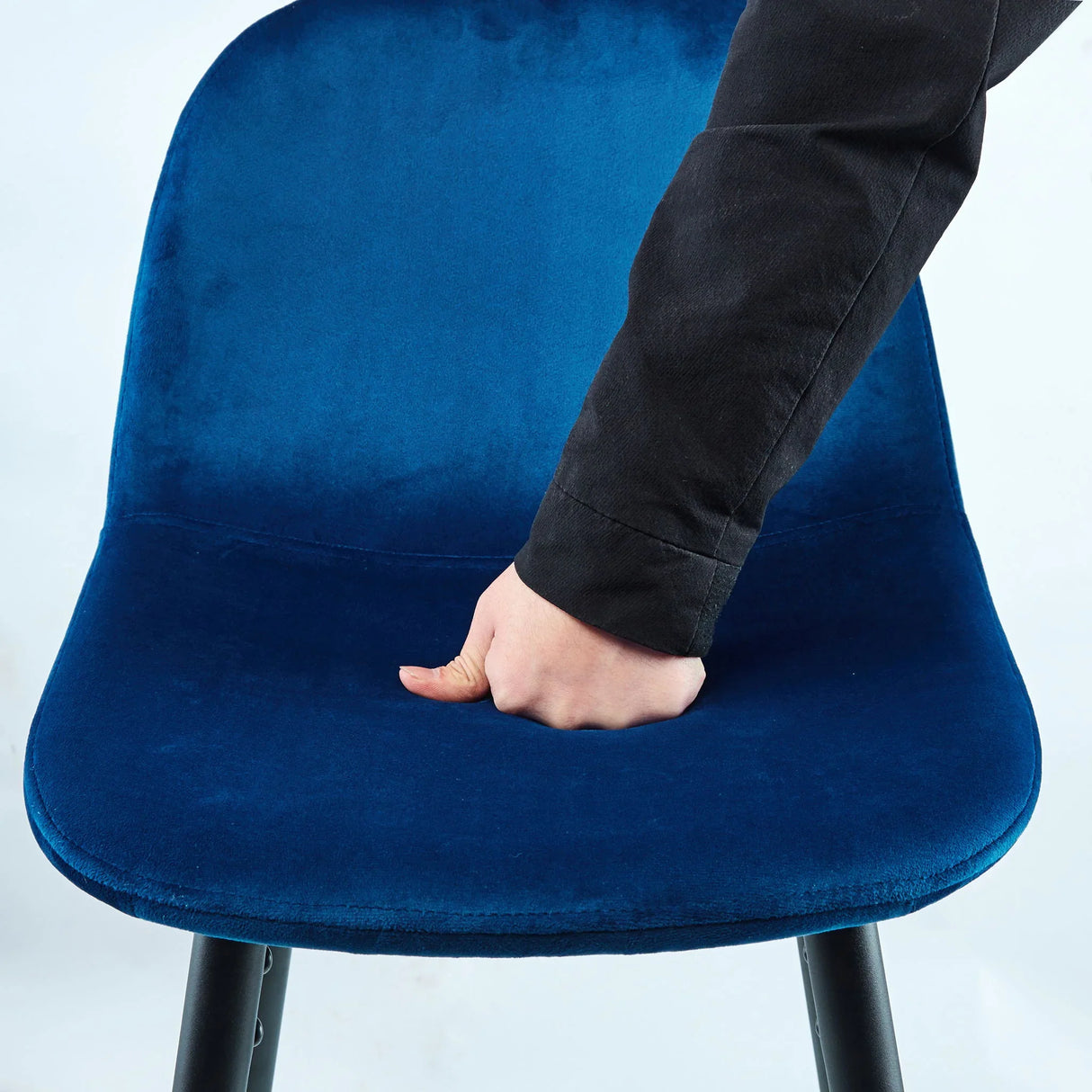 Velvet Barstool With Back (Set of 2) - Furniture Home Direct