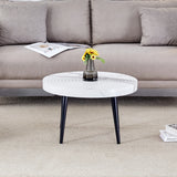 Elegant White Marble Round Coffee Table - Furniture Home Direct