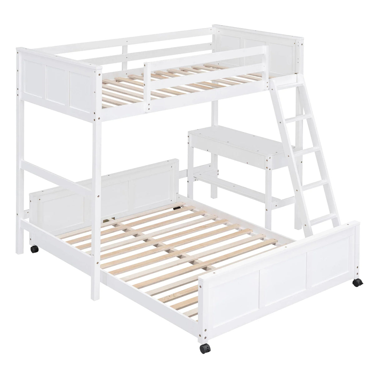 Full Over Full Bunk Bed With Desk - Furniture Home Direct