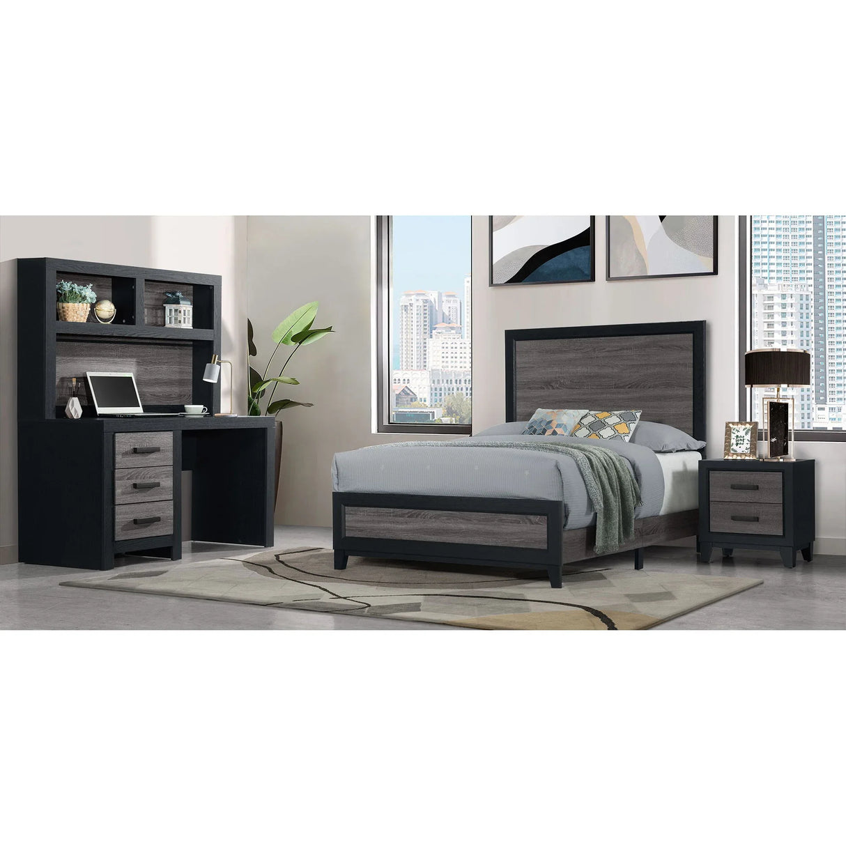 Soluto - Dresser - Gray / Black - Furniture Home Direct