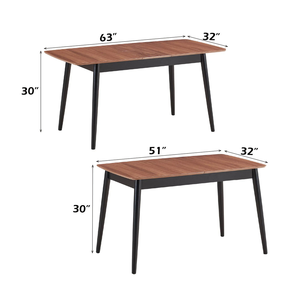 Lanae - 5 Piece Dining Room Set - Natural / Black - Furniture Home Direct