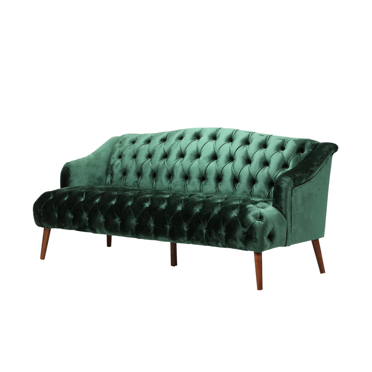 Sturdy Velvet Sofa - Green - Furniture Home Direct