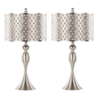 Ashland - Contemporary Table Lamp Laser Cut (Set of 2) - Nickel / Light Gray - Furniture Home Direct