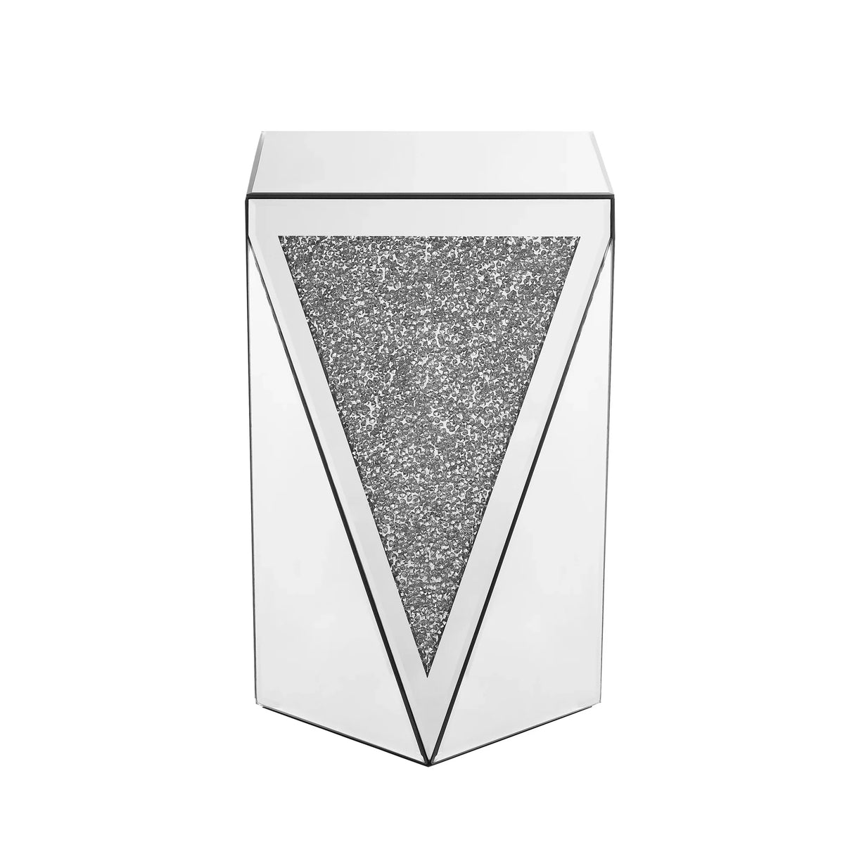 Side Table Geometric Mirrored Decorative Living Room Silver - Furniture Home Direct