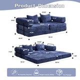 Convertible Floor Sofa Bed With Pillow Back Support Armrest