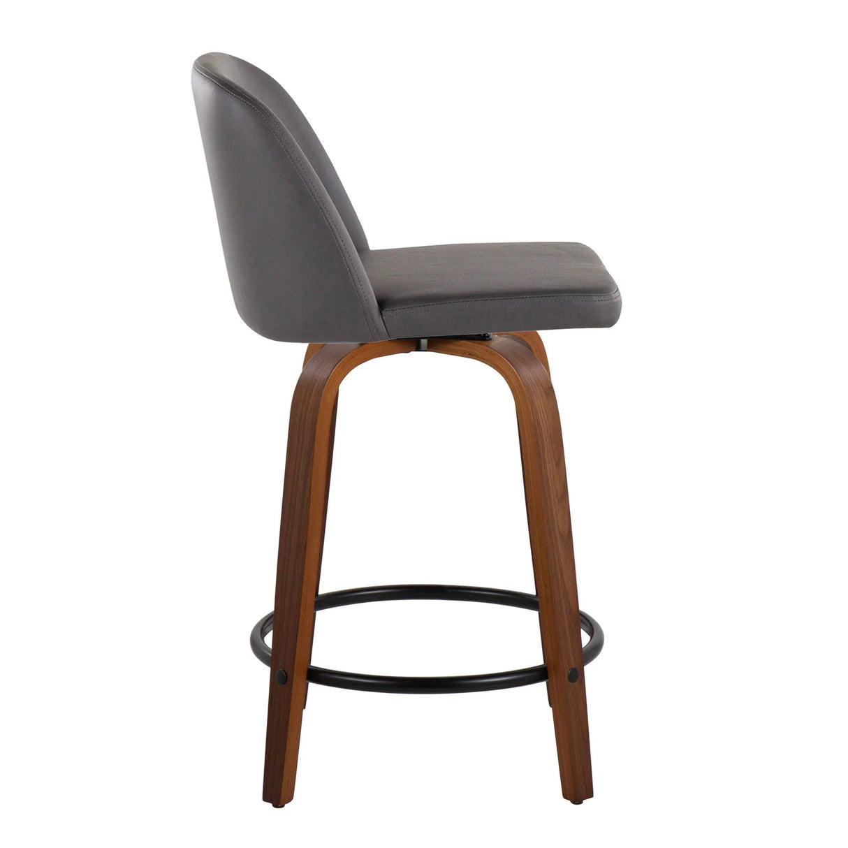 Toriano - Mid Century Modern, Fixed Height Counter Stool & Swivel And Round Footrest (Set of 2) - Furniture Home Direct
