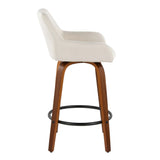 Daniella - Contemporary Fixed Height Counter Stool With Swivel With Round Footrest (Set of 2) - Furniture Home Direct