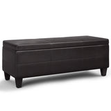 Avalon - Lift Top Rectangular Storage Ottoman - Tanners Brown - Furniture Home Direct