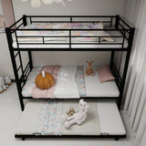 Metal Bunk Bed For Kids, Convertible Bedframe With Ladders & Guardrail - Furniture Home Direct