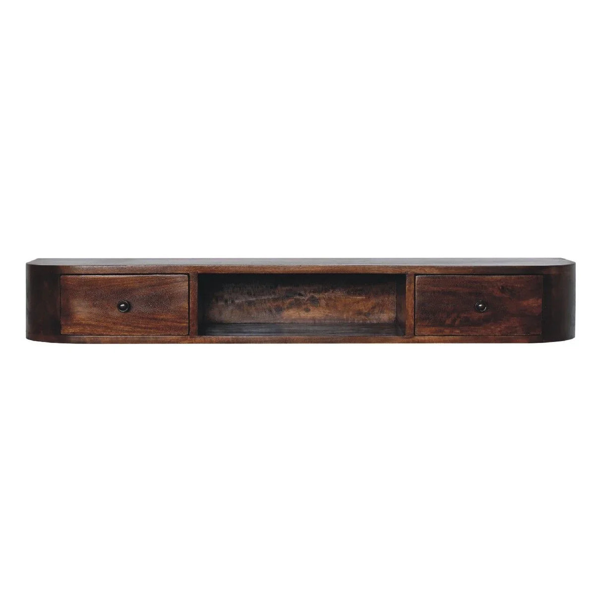 Lunar - 2 Drawer Floating Console - Chestnut - Furniture Home Direct