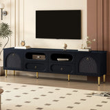 Retro TV Stand With 6 Metal Legs, 2 Cabinets, 4 Drawers And Anti-Tip Device - Furniture Home Direct