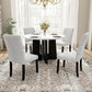 5 Piece Round Dining Table Set, Modern Dining Table And 4 Upholstered Chairs For Dining Room - Furniture Home Direct