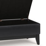 Oregon - Storage Ottoman Bench With Tray - Distressed Black - Furniture Home Direct