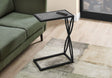End Table With Faux Stone Table top - Gray - Furniture Home Direct
