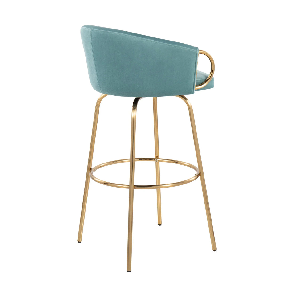 Claire - Contemporary / Glam Fixed Height Bar Stool (Set of 2) Round Footrest (Set of 2) - Furniture Home Direct