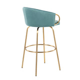 Claire - Contemporary / Glam Fixed Height Bar Stool (Set of 2) Round Footrest (Set of 2) - Furniture Home Direct