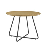 Modern Curved X Base Round Dining Table - English Ash - Furniture Home Direct