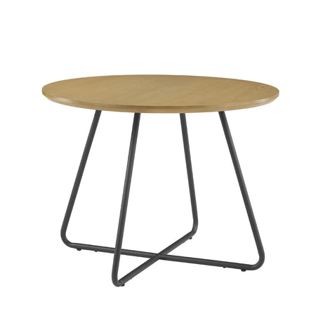 Modern Curved X Base Round Dining Table - English Ash - Furniture Home Direct