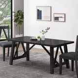 Farmhouse Style Dining Table With Wood Like Top