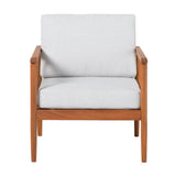 Contemporary Cushioned Eucalyptus Wood Patio Accent Chair - Furniture Home Direct