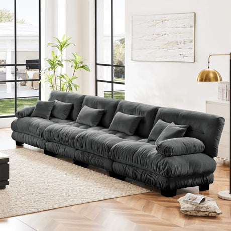 Modular Chenille Sofa - Gray - Furniture Home Direct