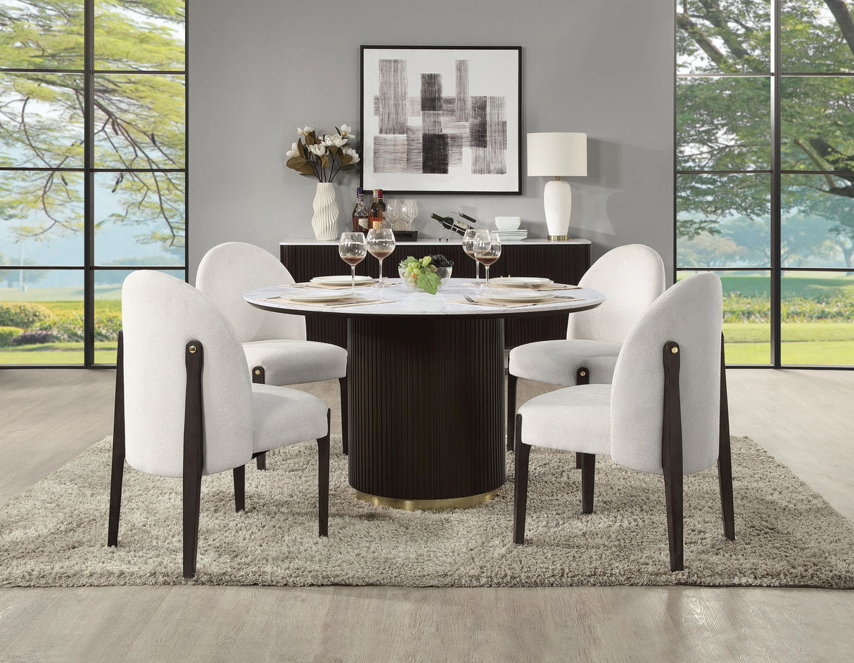 Clayten - Around Dining Table - Marble / Espresso - Furniture Home Direct