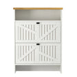 4 Layer Folding Shoe Cabinet With Metal Rounded Corners Convenient Shoe Storage - White - Furniture Home Direct