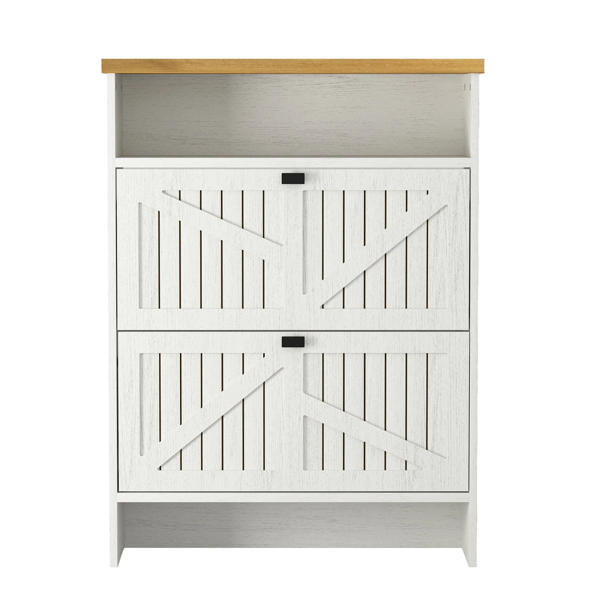 4 Layer Folding Shoe Cabinet With Metal Rounded Corners Convenient Shoe Storage - White - Furniture Home Direct