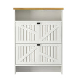 4 Layer Folding Shoe Cabinet With Metal Rounded Corners Convenient Shoe Storage - White - Furniture Home Direct