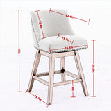 Counter Height Swivel Barstools, 26'' H Seat Height Upholstered Bar Stools (Set of 2), Fabric - Furniture Home Direct