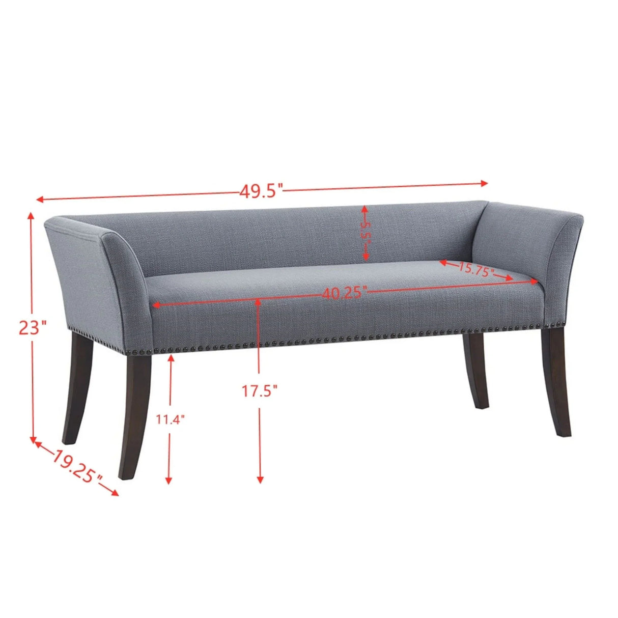 Elegant Design Bench Upholstery, Solid Wood Frame - Furniture Home Direct