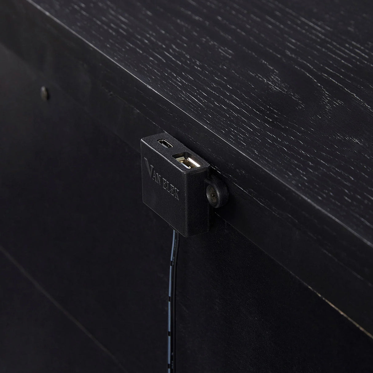 3 Drawer Nightstand With USB - Black - Furniture Home Direct