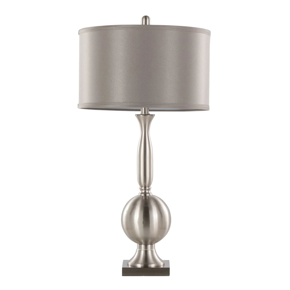 Joan - Contemporary Table Lamp (Set of 2) - Nickel / Gray Satin - Furniture Home Direct