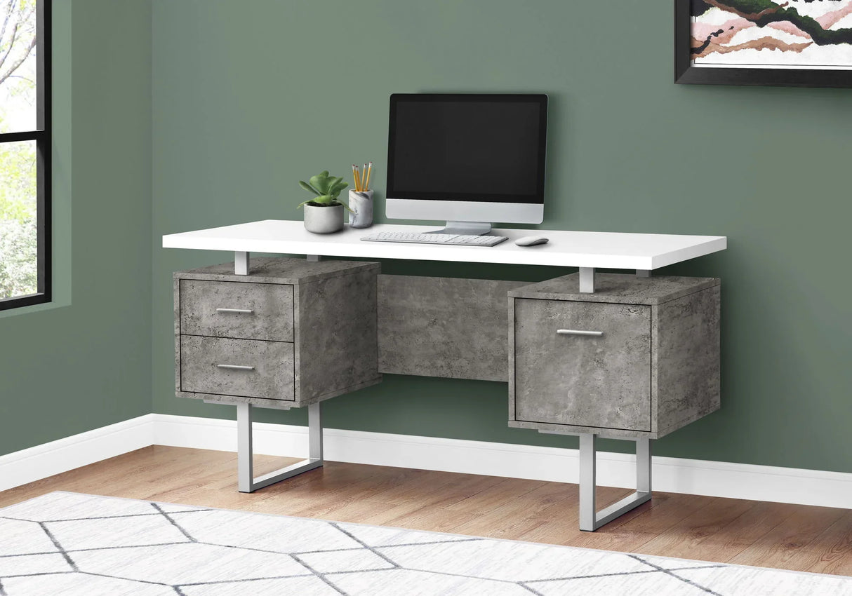 Computer Desk For Home Office, Laptop, Left, Right Set - Up, Storage Drawers, Contemporary & Modern - Furniture Home Direct