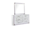Queen Bed With Marble Pattern Dresser Nightstand White - Furniture Home Direct