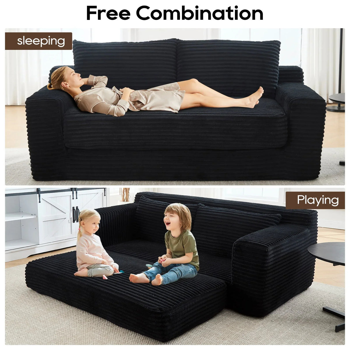 Convertible Loveseat Sofa Bed With Memory Foam & Steel Frame - Furniture Home Direct