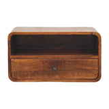 Curved Upper Slot Floating Nightstand - Furniture Home Direct