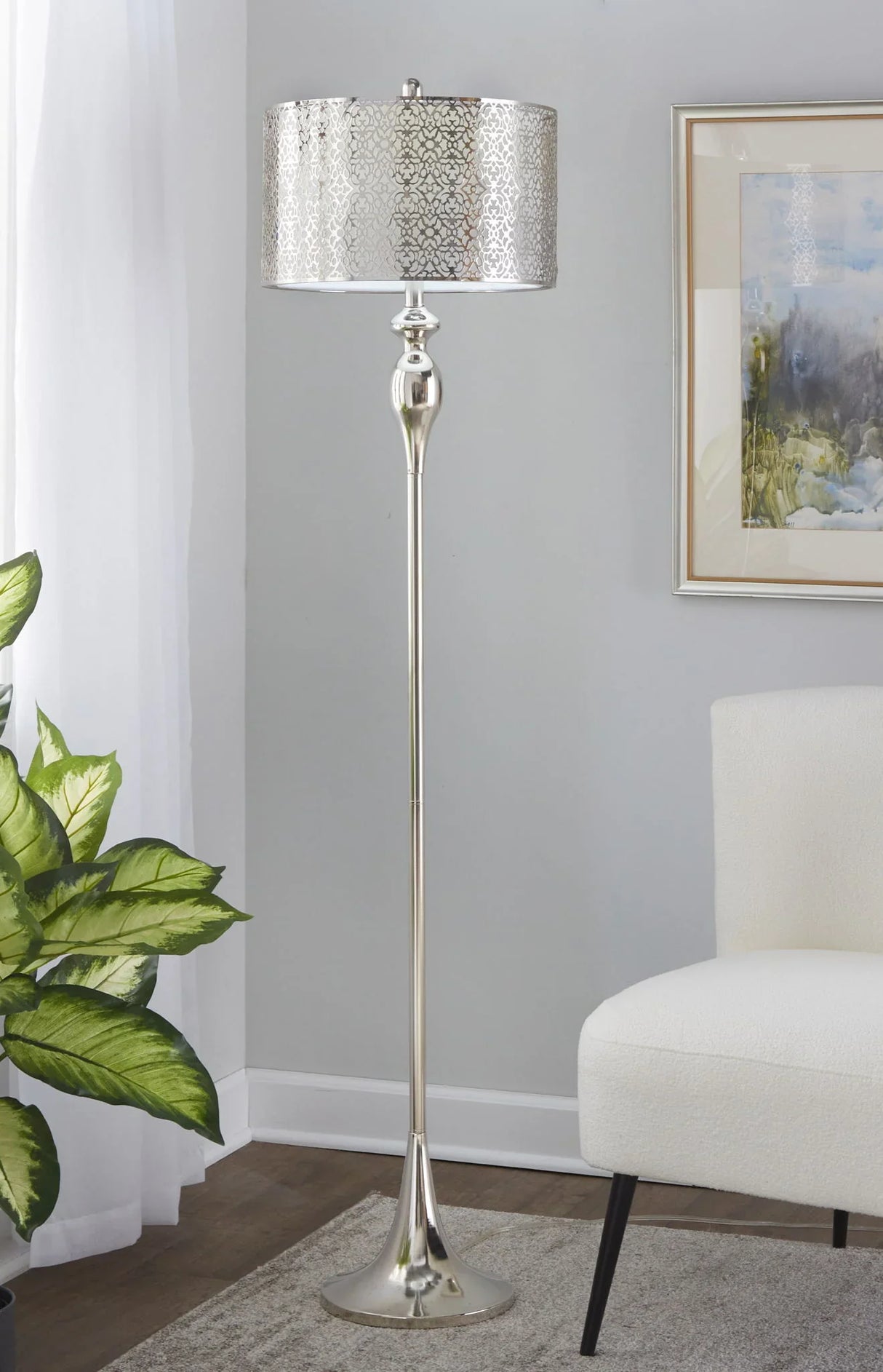 Ashland - Contemporary Floor Lamp Laser Cut - Furniture Home Direct