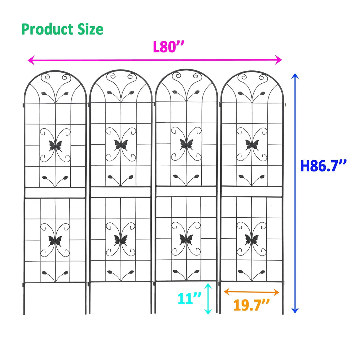Garden Metal Trellis Rustproof Trellis For Climbing Plants Outdoor Flower Support - Furniture Home Direct