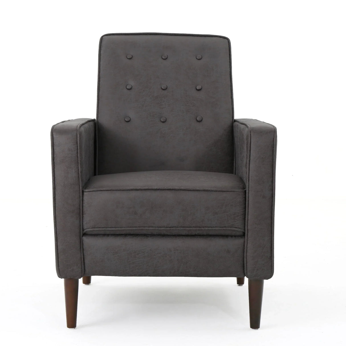 Macedonia - Mid Century Modern Button Tufted Fabric Recliner - Slate