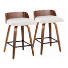Maya - Mid Century Modern Fixed Height Counter StoolSwivel And Square Footrest (Set of 2) - Furniture Home Direct