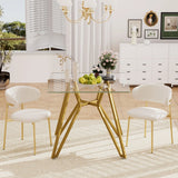 Modern Glass Dining Table With Metal Legs - Furniture Home Direct