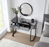 Mirrored Makeup Vanity Table With Stainless Steel Base And 2 Drawers - Furniture Home Direct