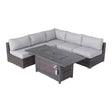 6 Piece Sectional Sofa Set With Cushions - Brown - Furniture Home Direct