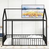 Metal Bed House Bed Frame With Fence - Furniture Home Direct