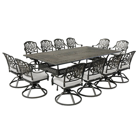 Rectangular Metal Dining Set With Cushions - Furniture Home Direct