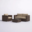 Modern Style Hdpe Wicker Seating Group With Cushions For 3 People In Brown Finish - Furniture Home Direct